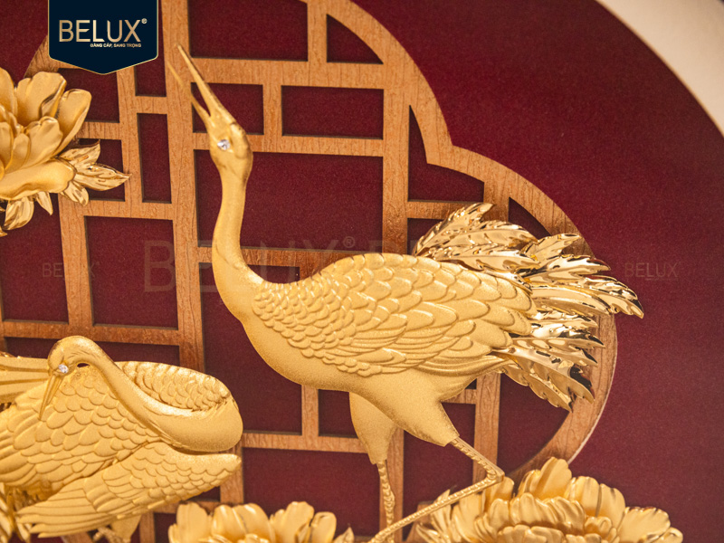 Tranh Tùng Hạc Trường Thọ dát vàng 24k – Lời chúc phúc viên mãn cho người bạn trân quý